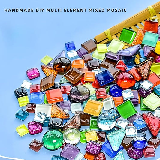 SUNGDOGIN DIY Handmade Decoration Materials Stepping Stone kit, Mosaic Loose Particles Suitable for Coasters, vase Decoration, Family Interactive Party (type1)