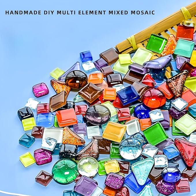 SUNGDOGIN DIY Handmade Decoration Materials Stepping Stone kit, Mosaic Loose Particles Suitable for Coasters, vase Decoration, Family Interactive Party (type1)