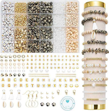 Xylise Jewelry Making Supplies Kit Natural Stone Beads for Irregular Natural Stone with for DIY Craft Bracelet Necklace Earrings for Adults (Variegated)