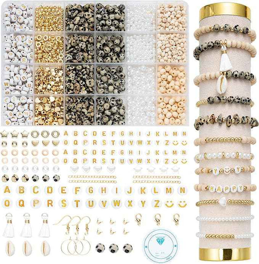 Xylise Jewelry Making Supplies Kit Natural Stone Beads for Irregular Natural Stone with for DIY Craft Bracelet Necklace Earrings for Adults (Variegated)