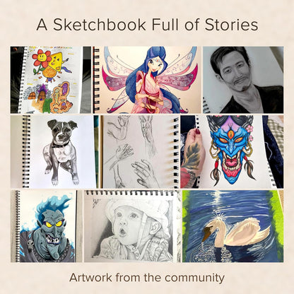 Artist’s Sketchbook Hardcover – 200GSM Very Thick Paper – Spiral Sketch Book for Drawing and Mixed Media – Sketch Pad, Art Book - 5.8 x 8.5, 40 Sheets / 80 Pages - Crafty Corner