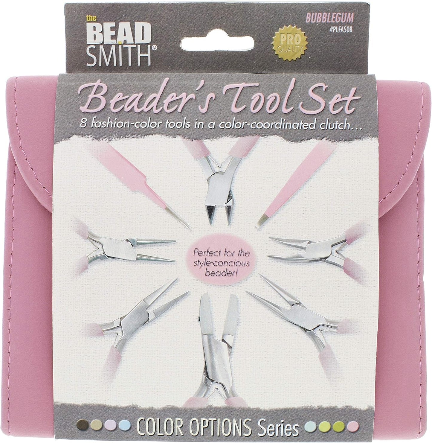 The Beadsmith Fashion Color Pliers – Set of 8 Slimline Color-Coordinated Tools – Matching Clutch in Bubblegum – Jewelry Making Supply Kit to Create Necklaces, Bracelets, Earrings & More - Crafty Corner