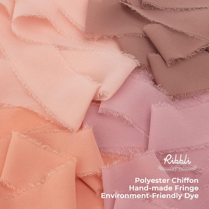 Ribbli Antique Mauve Chiffon Ribbon 1-1/2 inch x 20 Yard Handmade Fringe Chiffon Silk Ribbon,Black Ribbon for Wedding Invitations, Bridal Bouquets Wrapping, Flower Arrangement Decoration - Crafty Corner