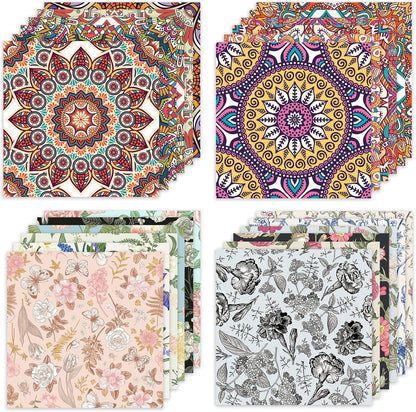 48 Sheets 24 Designs Scrapbook Paper Pad, 6"×6" Single-Sided Decopodge Craft Cardstock Paper,Scrapbooking DIY Decorative Background Cardmaking Supplies.Datura&Flowers - Crafty Corner