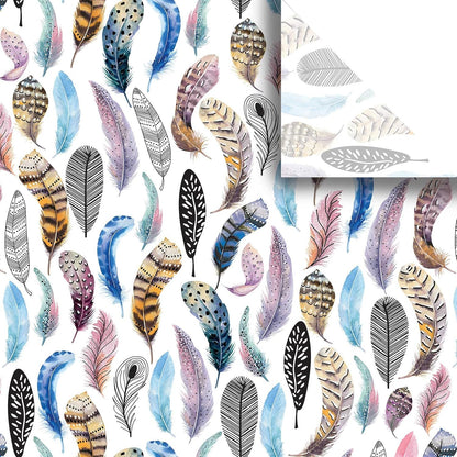 Colors of Rainbow - Feather - 12 Sheets, 20 inch X 29 inch - Italian Print Tissue Paper for Decoupage Gift Basket Gift Bag Party Crafts (Feather)