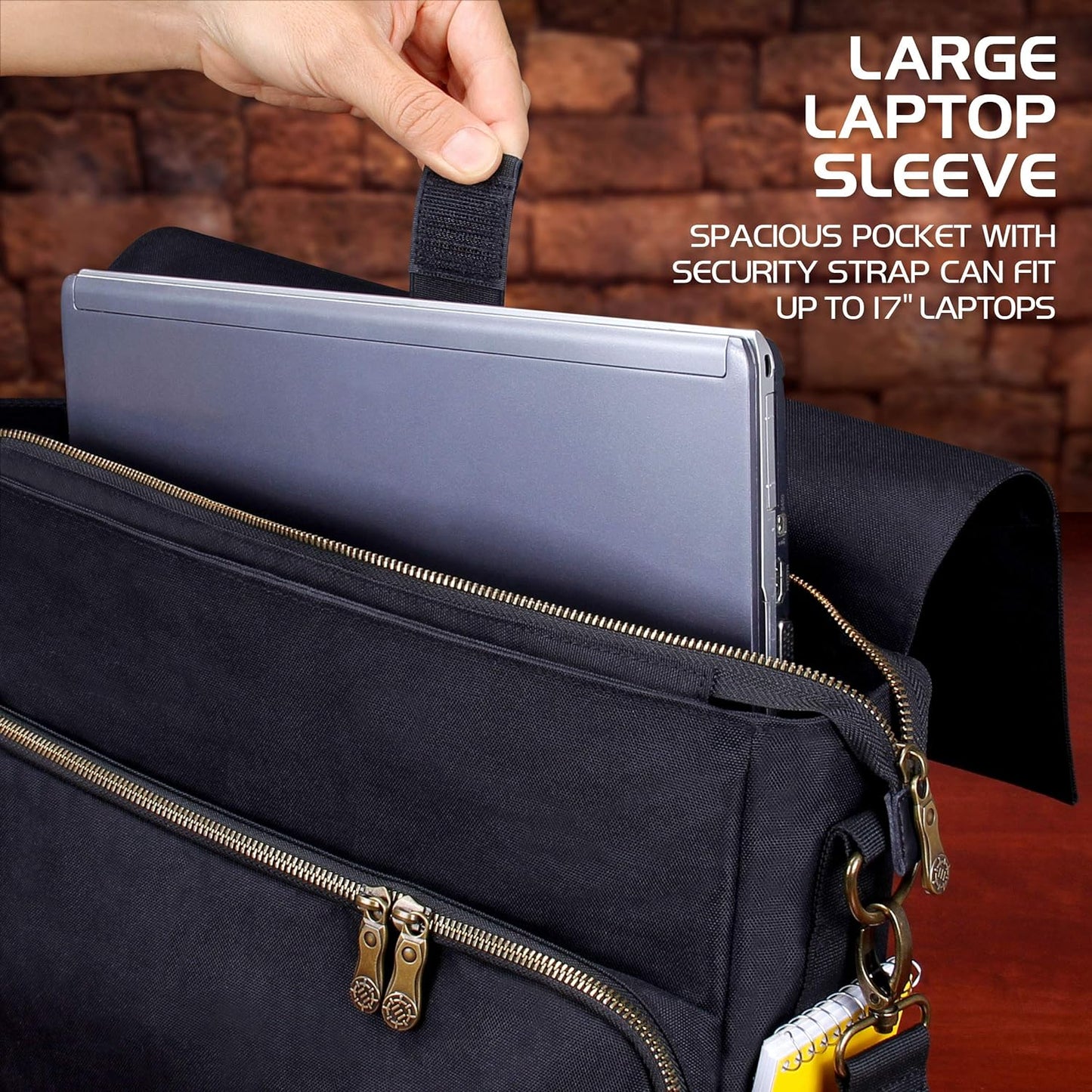 ENHANCE Tabletop RPG Player's Essentials DND Bag - Dungeons and Dragons Messenger Bag Fits Player's Handbook, Binders, Dice & Accessories with 17 inch Laptop Compartment and Battlemap Carrying Straps