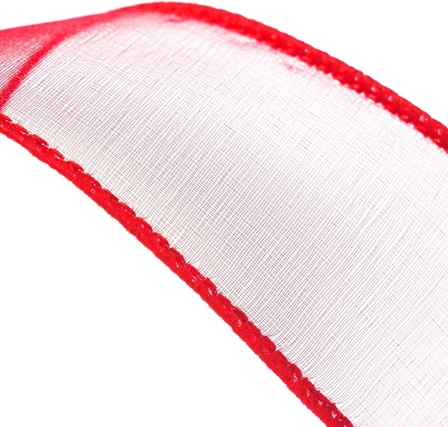 CT CRAFT LLC Sheer Organza Wired Ribbon 1.5" x 50Yards Red for Wedding Chair Bow Flora Bouquet Gift Wrapping Christmas Tree Home Decor Wreath - Crafty Corner