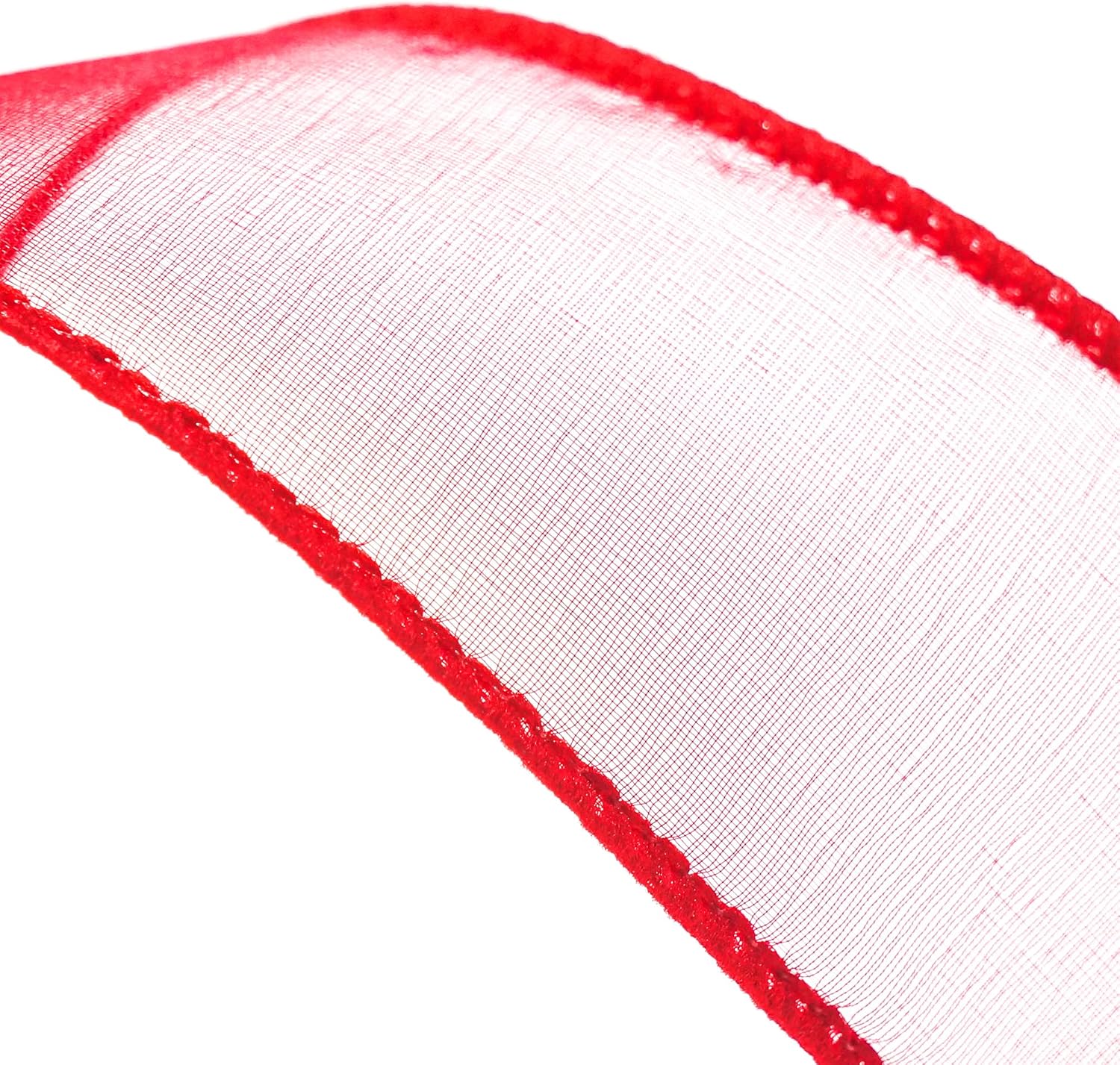 CT CRAFT LLC Sheer Organza Wired Ribbon 1.5" x 50Yards Red for Wedding Chair Bow Flora Bouquet Gift Wrapping Christmas Tree Home Decor Wreath - Crafty Corner