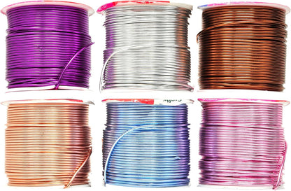 Mandala Crafts 16 Gauge Anodized Aluminum Craft Wire for Jewelry Making – 390 FT Colored Flexible Silver Copper Purple Pink Brown Ice Blue Wire - Bendable for Bonsai Armature Crafting Sculpting - Crafty Corner
