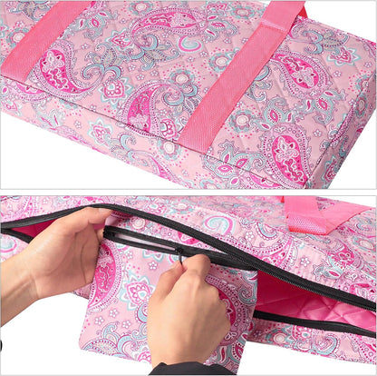 American Mahjong Game Set, 166 White Tiles, 4 All-in-One Color Rack/Pushers, Complete Mahjong Set with Pink Printed Carrying Bag