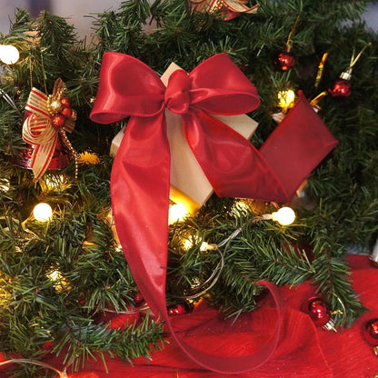 CT CRAFT LLC Satin Wired Ribbon 2.5 Inch x 20 Yards Red for Christmas Home Décor Gift Wrapping Tree Topper Bow Wreath DIY Crafts, - Crafty Corner