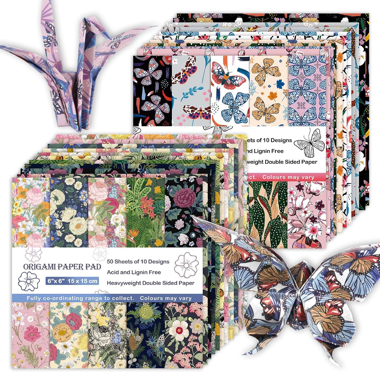 Origami Paper Kit 100 Sheets 6 Inch Square Double Sided Color 20 Vivid Colors for Hand Crafts Origami Paper Arts Creativity.Spring - Crafty Corner