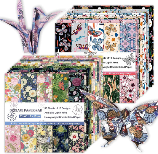 Origami Paper Kit 100 Sheets 6 Inch Square Double Sided Color 20 Vivid Colors for Hand Crafts Origami Paper Arts Creativity.Spring - Crafty Corner