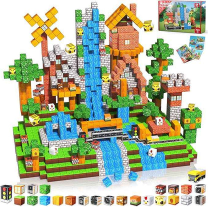 Magnetic Blocks - 150PCS Magnetic Building Blocks Road Forest Magnetic Cubes - STEM Toys for Montessori Toddler Birthday Gifts -STEM Sensory Construction Toys for Kids Ages 3+ for Boy & Girl