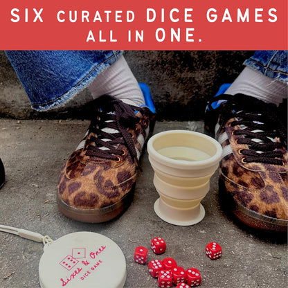 Vango Sixes & Ones Dice Game – 6 Curated Dice Games All in One, Expandable Rolling Cup to Play Anywhere – for Kids, Adults, Families, Travel, Perfect for Game Nights