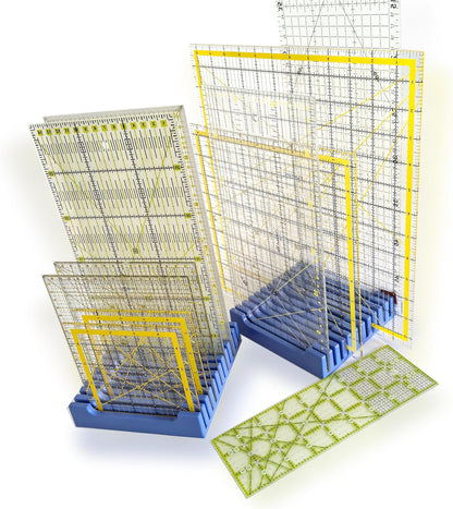 Storage Rack for Quilting Rulers, 12 Slot Ruler Holder Organizer and Storage (2-Pack)