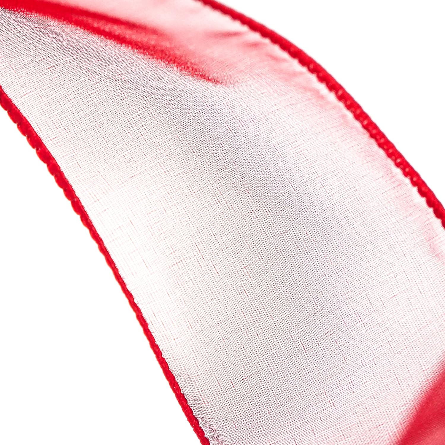 CT CRAFT LLC Sheer Organza Wired Ribbon 2.5" x 50Yards Red for Wedding Chair Bow Flora Bouquet Gift Wrapping Christmas Tree Home Decor Wreath - Crafty Corner