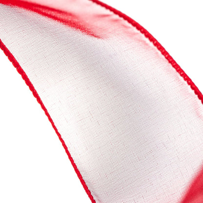 CT CRAFT LLC Sheer Organza Wired Ribbon 2.5" x 50Yards Red for Wedding Chair Bow Flora Bouquet Gift Wrapping Christmas Tree Home Decor Wreath - Crafty Corner