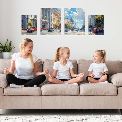 4 Packs Blank Canvases for Painting with 8x10in,11x14in(2 of Each), Stretched Canvases for Acrylics, Oils & Other Painting Media, 100% Cotton, 5/8 Inch Profile of Super Value Canvas Pack