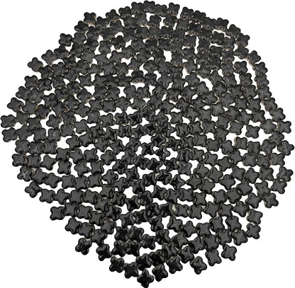 500g/1.1lb Random Color Irregular Ceramics Mosaic Tiles,DIY Making Creative Ceramic Mosaic Tiles for DIY Craft Plates Flowerpots Vases Cups Mosaic Making Supplies (Black Lucky Clover)