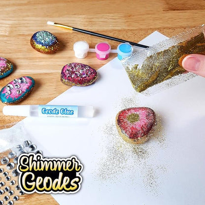 ArtSkills Rock Painting Kit - 18 Rocks - Geode, Mandala & Glow in the Dark Rock Painting, Arts and Crafts for Kids