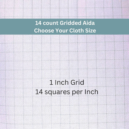 2 Sheets of 14 Count Pre-Gridded Aida Cloth – 28 x 28 Inch White with Green Guidelines Pre-Cut Fabric Squares – Cross Stitch Fabric – 100% Cotton – Ideal for Needlework – The Knotty Unicorn