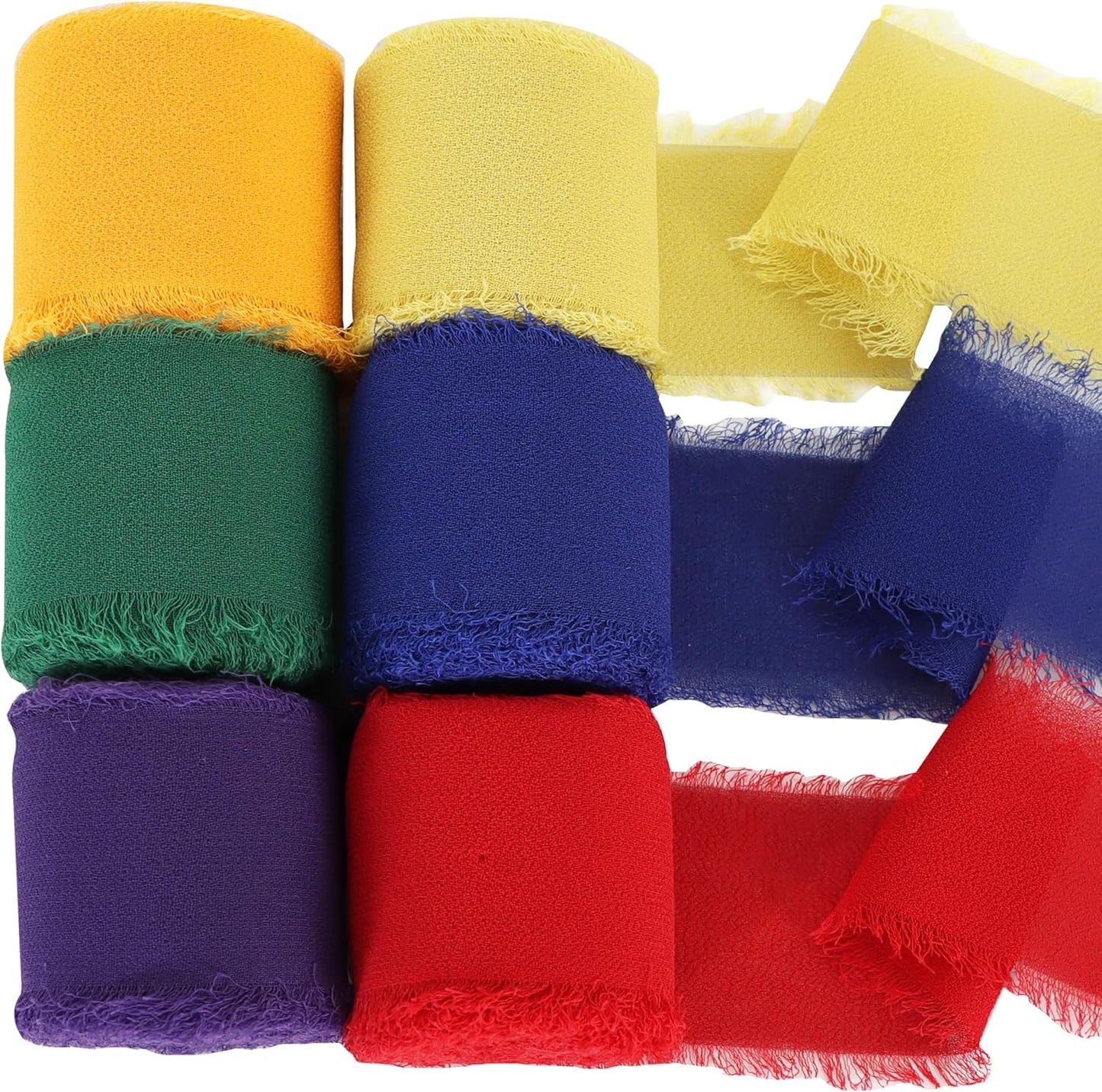TONIFUL 6 Rolls Rainbow Set Chiffon Ribbon 1 1/2 Inch 5 Yards Fabric Silk for Gift Wrapping, Wedding Party Decoration, Flower Bouquet, Bows Making, DIY Crafts - Crafty Corner
