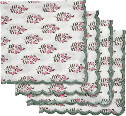 Embroidery Napkins Kitchen Towels Table Decor Table Linen Cotton Napkins Cloth Napkins Set of 4-20"x 20" Block Print Napkins Dinner Napkins Gifts for her Gifts for mom
