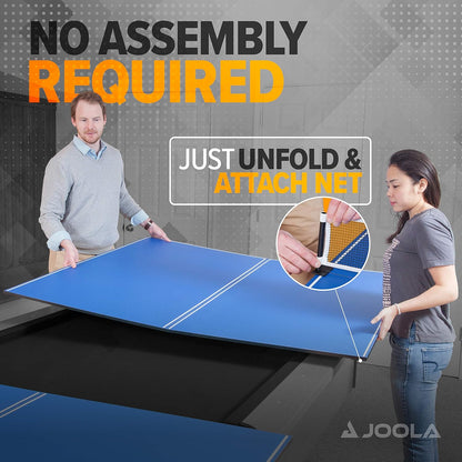 JOOLA Ping Pong Conversion Top with Net Set for Billiard and Pool Tables - Regulation Top Converts Billiards into Ping Pong Table - Includes Foam Padding for Protection - Steel Frame Option