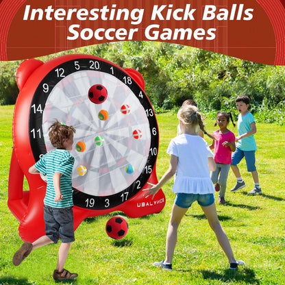 UBALANCE Giant Inflatable Dart Board, Outdoor Dartboard Yard Games for Adults, Family Sports, Sticky Kick Balls, Soccer, Tennis, Soft Darts, Golf, Party Fun Carnival Games