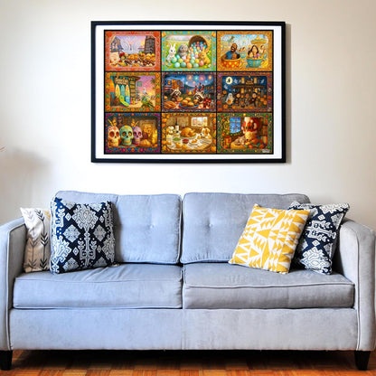 Think2Master Holiday Collage 500 Pieces Large Format Jigsaw Puzzle: Kids 12+, Teens, Adults & Families. A Year of Celebration an Excellent Present for Birthdays, Christmas. Size: 26.8” X 18.9”
