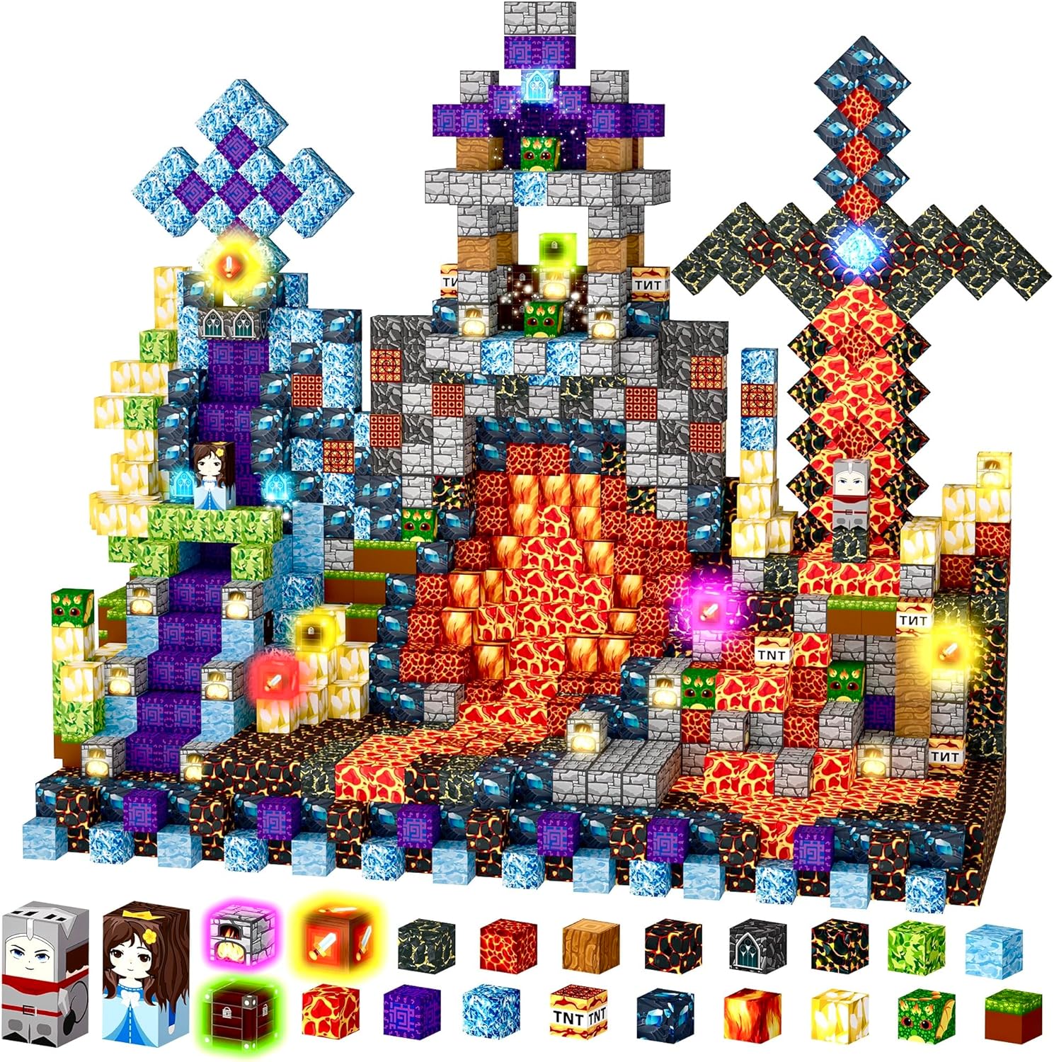 Magnetic Blocks 208 PCS Magnetic Building Blocks Cubes Gift Set for Boys and STEM Learning Preschool Learning Construction Toys - Crafty Corner