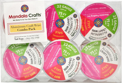 Mandala Crafts 22 Gauge Anodized Aluminum Craft Wire for Jewelry Making - 450 FT Colored Flexible Silver Copper Tone Wire - Bendable for Bonsai Armature Crafting Sculpting - Crafty Corner