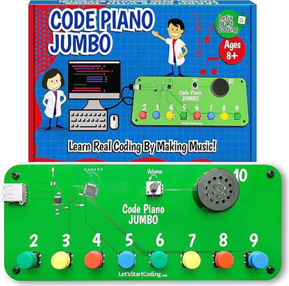 Code Piano Jumbo STEM Coding Toy for Kids 8-12+ and Teens. Learn Real C++ Coding Skills. Includes 20+ Online Projects in Typed Programming. Boys & Girls Create Songs & Sound Effects.