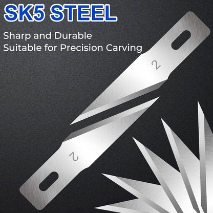 DIYSELF #2 Exacto Knife Blades, Exacto Replacement Blades, Hobby Knife Blade Refills with Storage Case, 150 Pack Art Knives Blade for Craft, Scrapbooking, Cutting (#2)