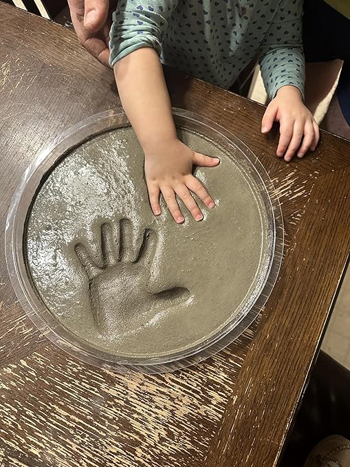 DIY Stepping Stone Kit with Color Pigment, Handprint Stepping Stone, Mother's Day Gift, Footprint Stepping Stone (10 Inch, Yellow)