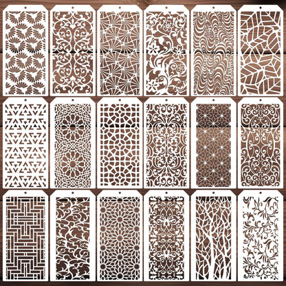 Stencils for Crafts Reusable Texture Stencils for Painting 8x4inch Background Stencil Drawing Templates for Wood Canvas Furniture Scrapbooking
