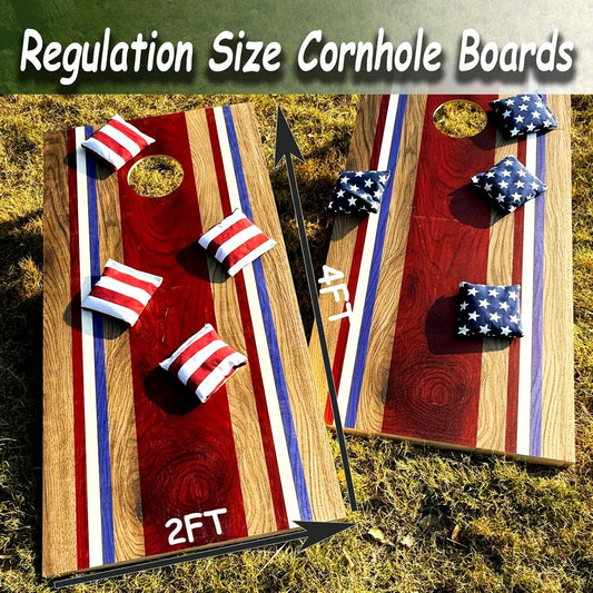 4×2FT Cornhole Board Set,Wooden Corn Hole Games for Adults Bean Bag Toss Game Set, with Corn Hole Bags Set 8,2 Cornhole Boards and a Carrying Case for Wedding/Party/Outdoor/Hiking/Yard
