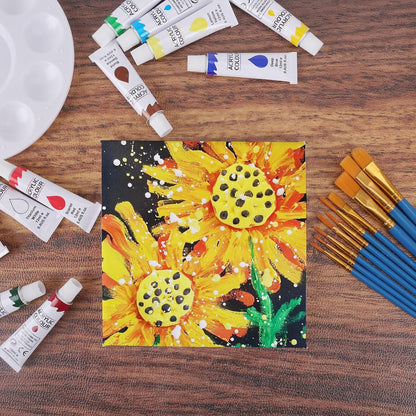 ESRICH Mini Canvases for Painting,4x4In Canvas in Bulk 200Pack Small Canvas Panels Cotton Paint Canvas Primed Acid Free Blank Canvas Boards for Oil Paint,Watercolor,Acrylic Paint,Gouache&Tempera.