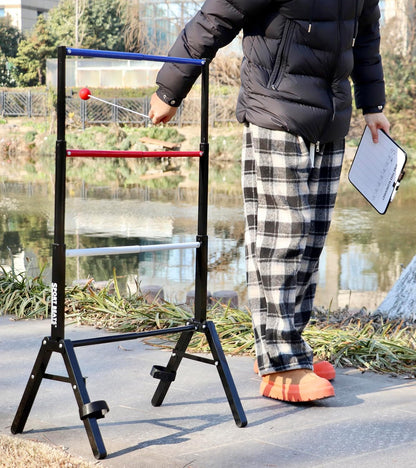 Outdoor Games Ladder Ball Set - Patented Assembly Free Portable Ladder Toss - Steel Frame Includes Carrying Case, 6 Bolas and Scoresheet