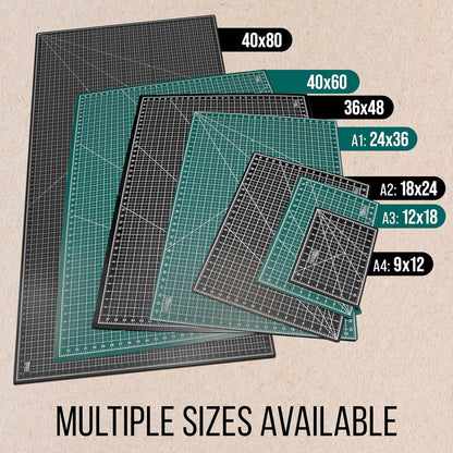 U.S. Art Supply 24" x 36" Self-Healing Cutting Mat 5-Ply - Double-Sided Green/Black Craft Mat, Non-Slip Cutting Mats for Crafts, Sewing, Quilting, Scrapbooking