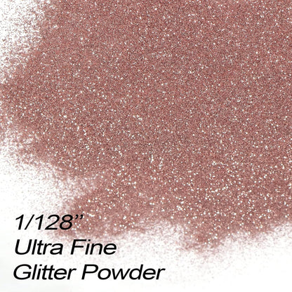 Renfio Ultra Fine Glitter Powder Metallic Resin Glitter 2.11 Oz (60g) PET Flakes Crafts Sequins 1/128" 0.008" 0.2mm Epoxy Chips Flakes for Tumblers Slime Decoration - Rose Gold