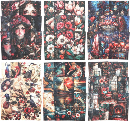 Vintage Scrapbook Paper Set, 180 PCS Ephemera Pack for Junk Journaling, Scrapbooking, Crafting, DIY Projects, Diaries, and Vintage Art Supplies