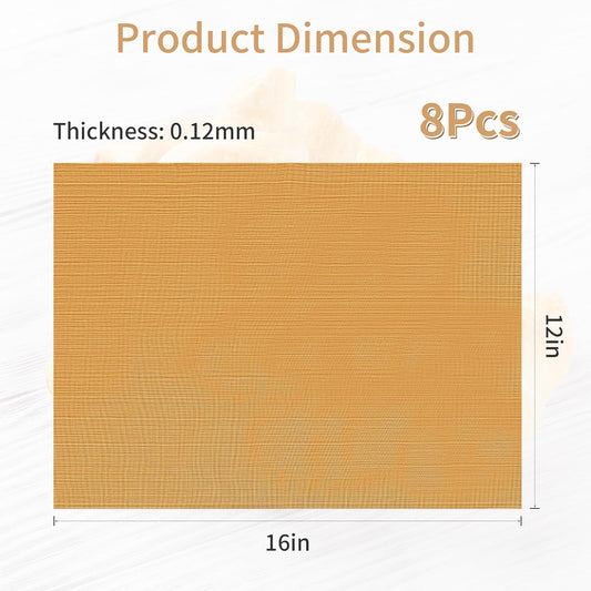 Teflon Sheets for Heat Press - 8 Pcs 16 in x 12 in Reusable and Non-Stick Teflon Paper with 8 Rolls Waterproof and Oilproof Heat Resistant Tape, No Residue with High Insulation for Printing
