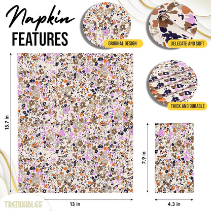 Trendables Floral Napkins for decoupage 200 Pcs 3 Ply floral paper napkins decorative Guest Towels Disposable Bathroom, Flower Design For Tea Party Decorations, Dinners & Weddings