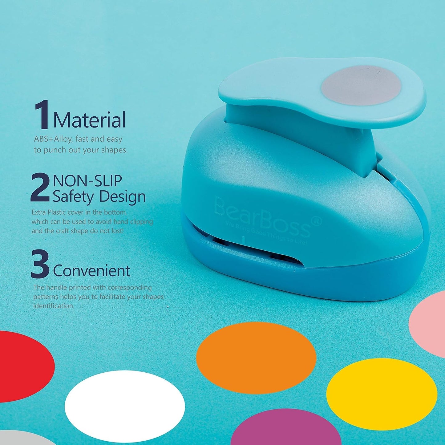 6 Craft Hole Punch Shapes 1 Inch Paper Punches for Crafting Handmade Scrapbooking Punches Mix Shapes Designs for Kindergarten Teacher Office Supplies Kids by BearBoss - Crafty Corner
