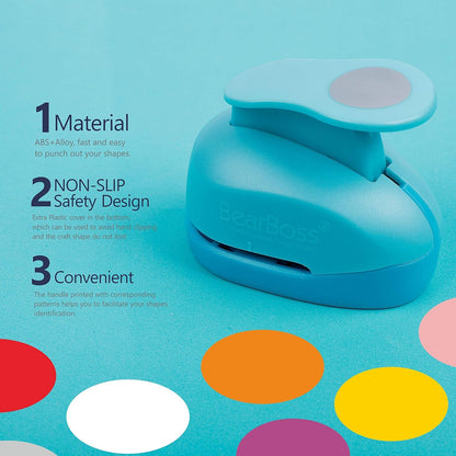 6 Craft Hole Punch Shapes 1 Inch Paper Punches for Crafting Handmade Scrapbooking Punches Mix Shapes Designs for Kindergarten Teacher Office Supplies Kids by BearBoss - Crafty Corner