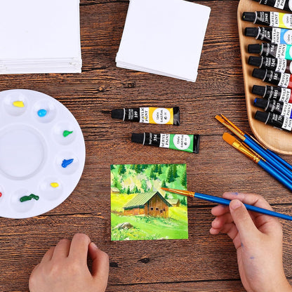 ESRICH 3x3IN Small Canvases for Painting, 32 Pack Mini Canvas Boards Cotton Painting Canvas Primed Acid Free Mini Blank Canvas Panels for Oil Paint,Watercolor,Acrylic Paint,Gouache&Tempera.