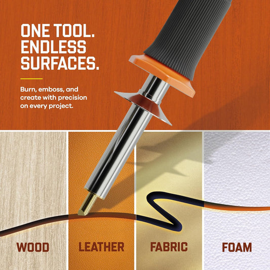 Craft Culture Wood Burning Tool Pen - Craft Burning Tools for Adults & Teens - Wood Burner Kit, Engraver, Carver, Pyrography, Woodburning - Includes 9 Premium Tips - Adjustable Temperature Control - Crafty Corner