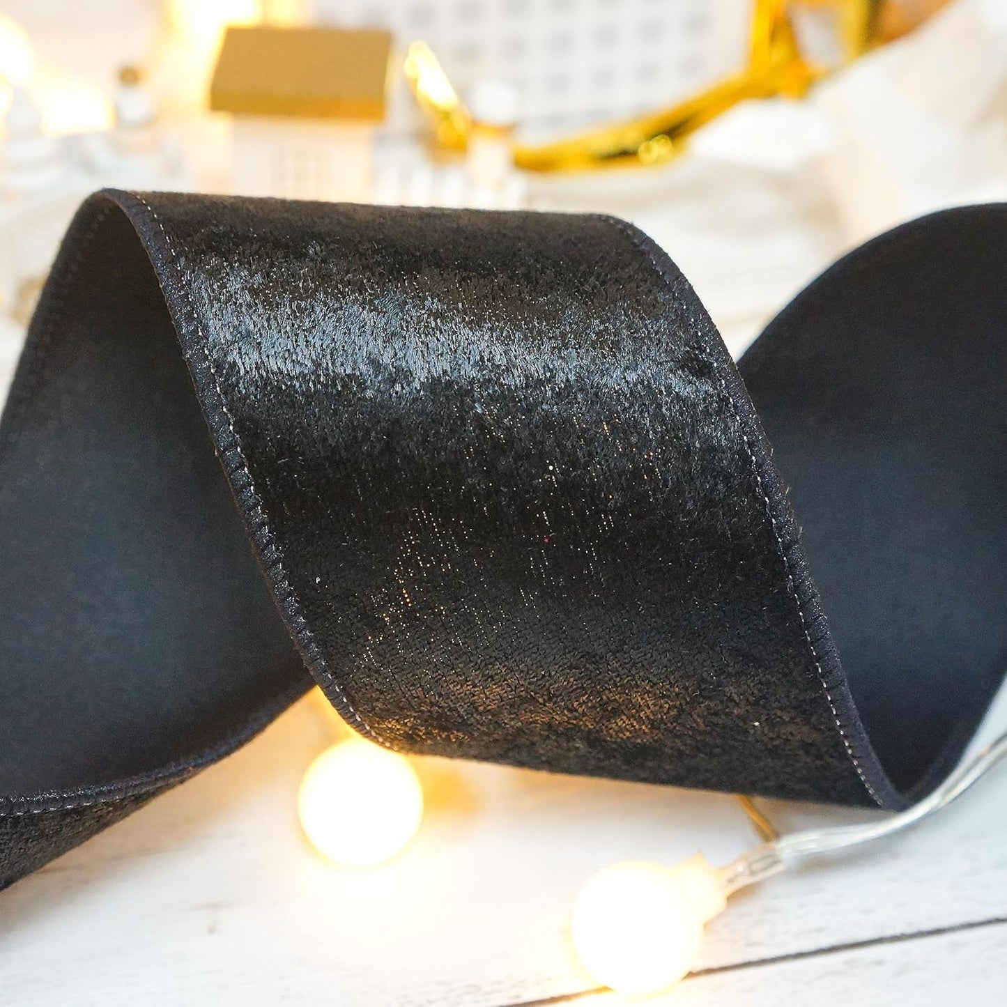 Black Velvet Ribbon 2.5 Inch x 10 Yards for Christmas Tree Topper Home Decoration Wreath Gift Wrapping DIY Craft - Crafty Corner